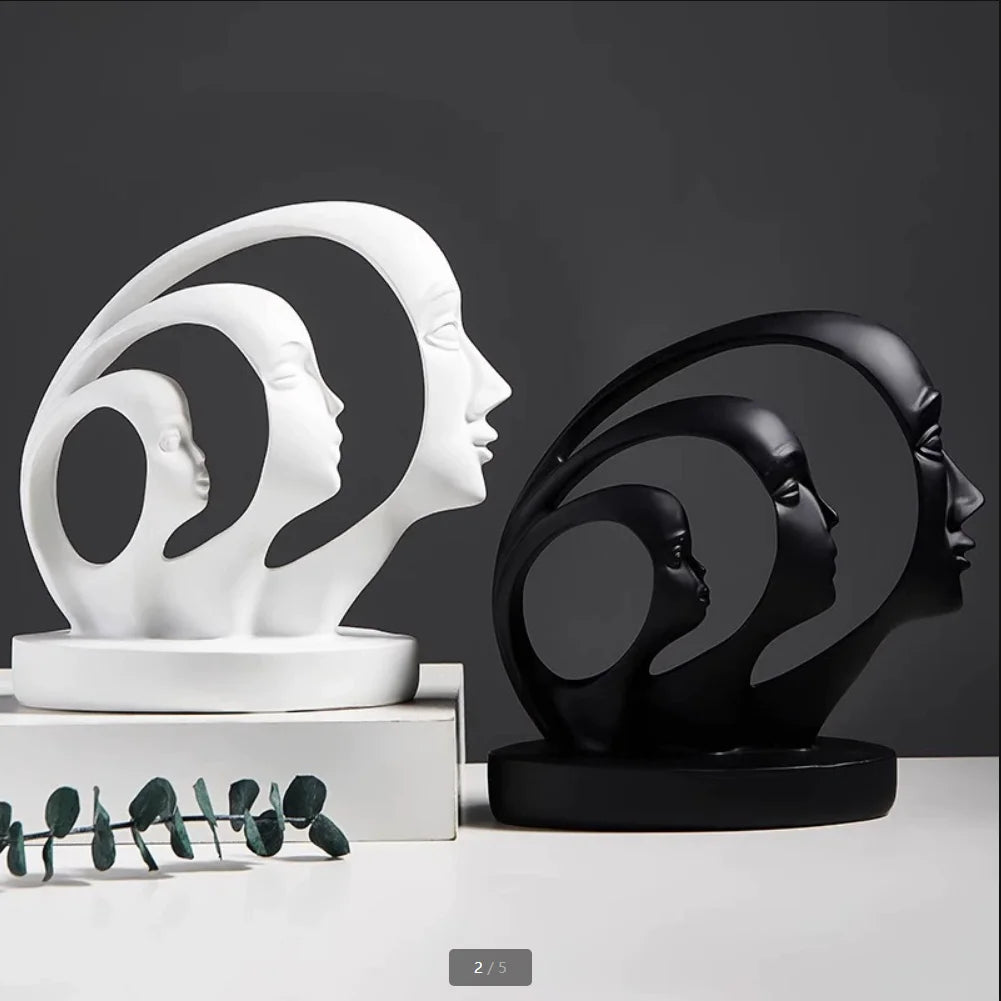Abstract Resin Face Sculpture