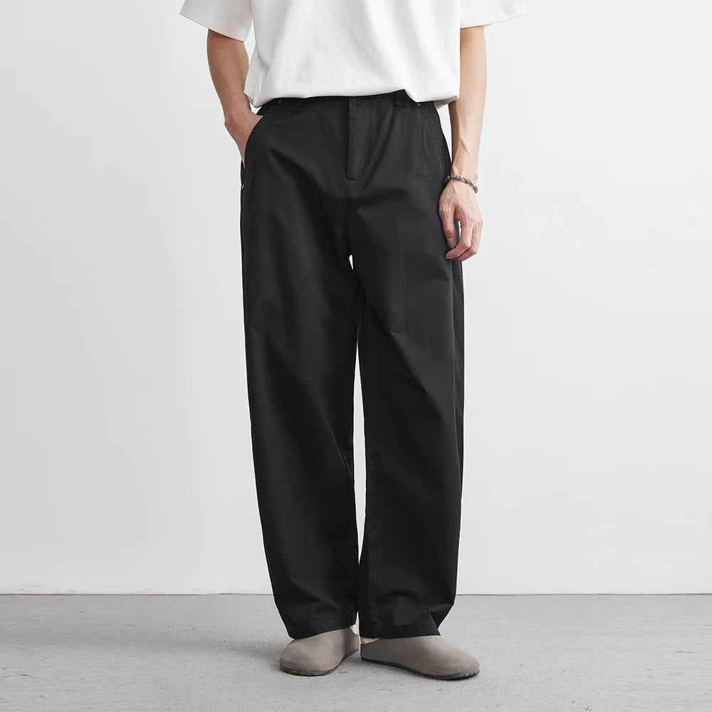 Cotton Straight Trousers