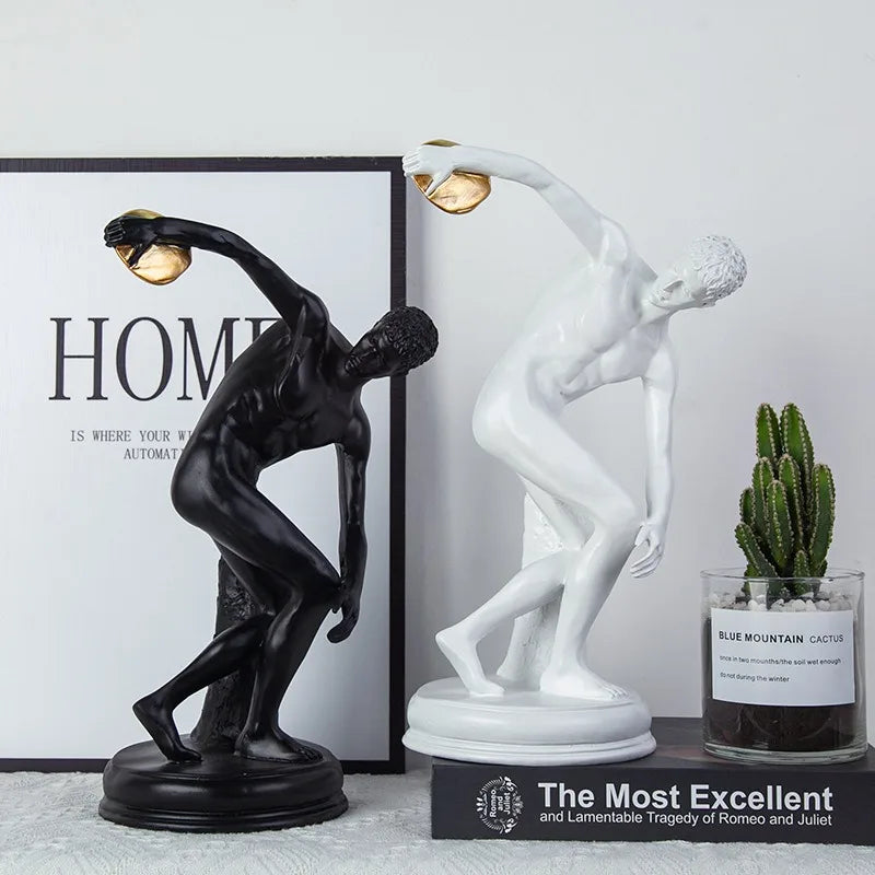 The Discobolus - Classical Greek Athlete Sculpture in Resin