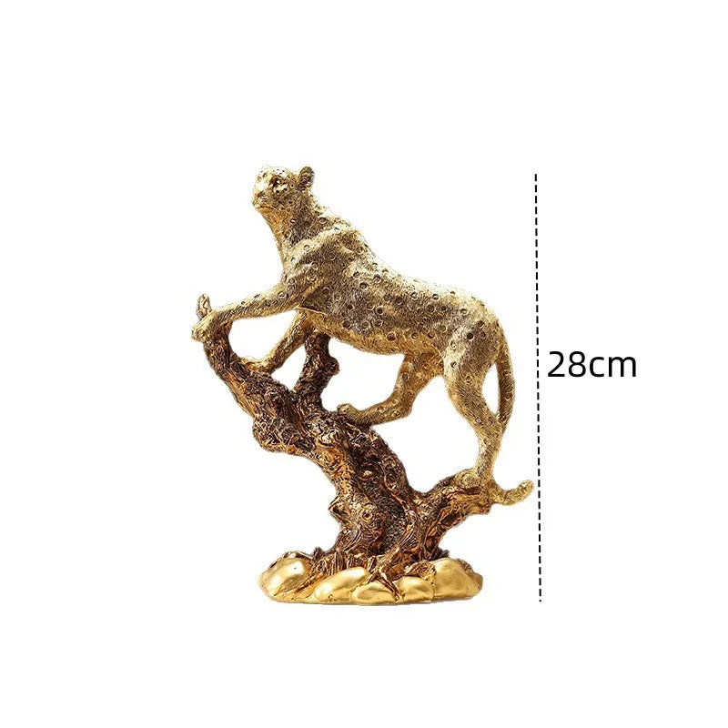 Golden Leopard Sculpture