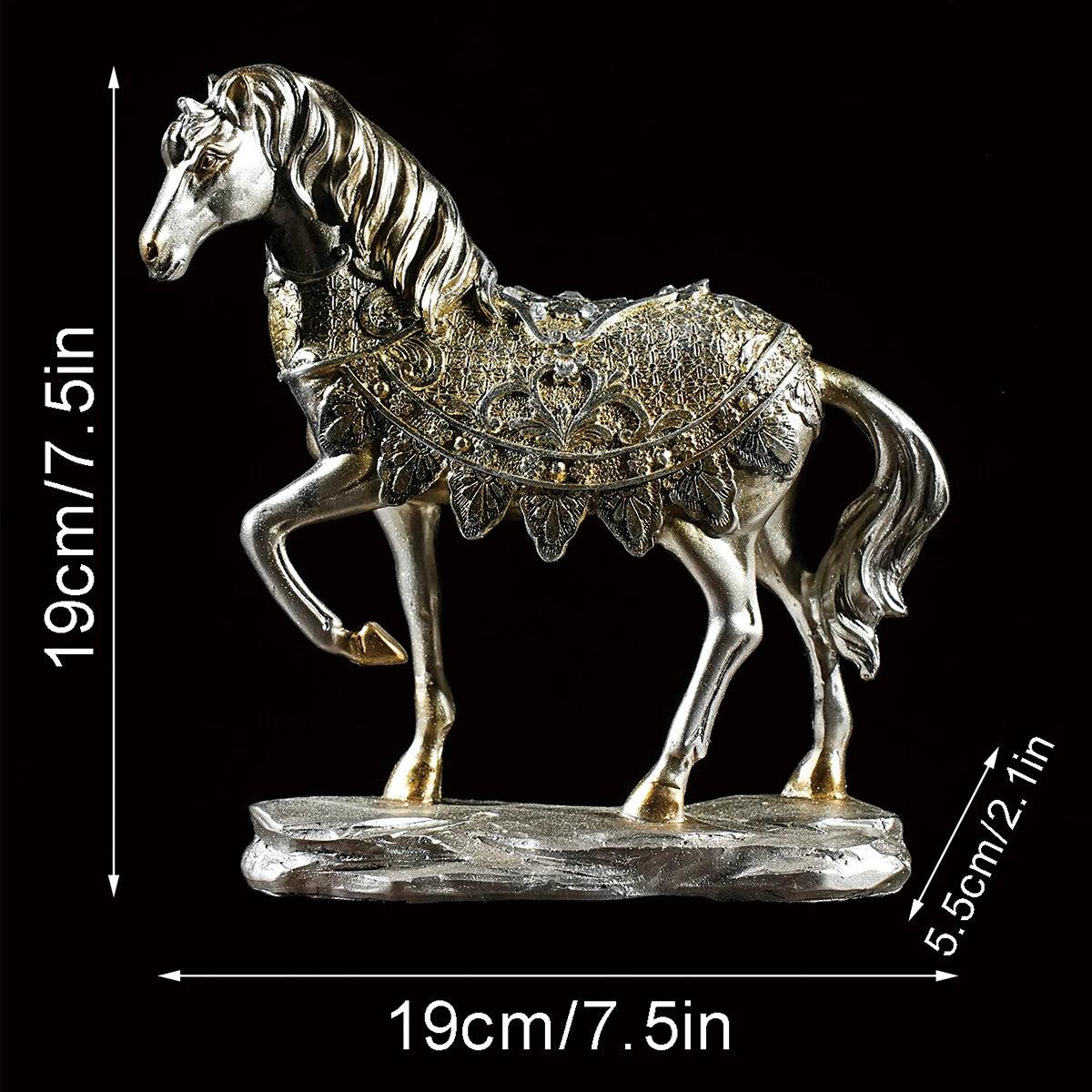 The Majesty - Ornate Horse Sculpture with Decorative Saddle Blanket