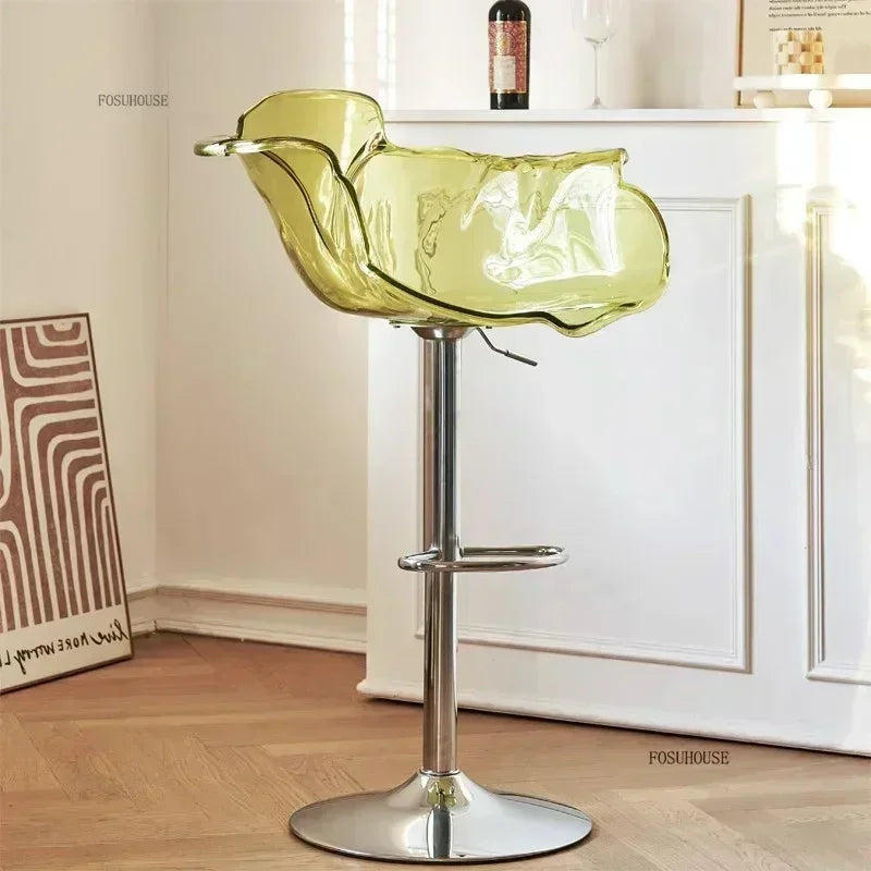 Height-Adjustable Tinted Acrylic Bar Stool
