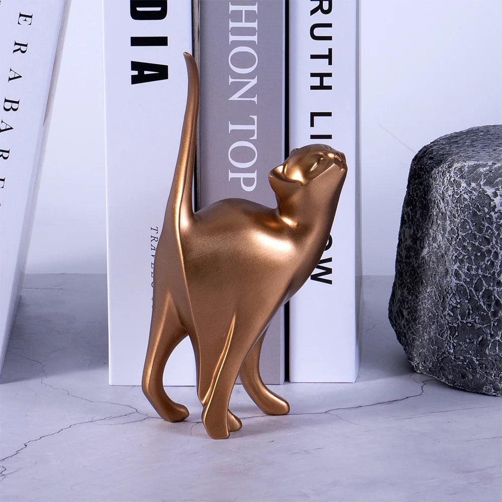 Feline Grace™ Golden Cat Sculpture Set