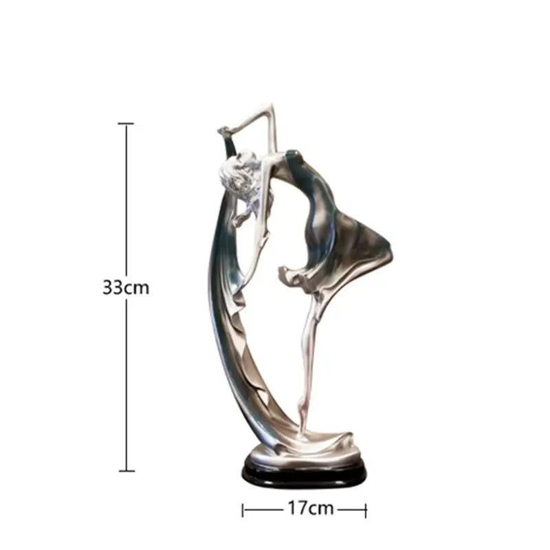 Graceful Silhouette - Gold & Silver Dancer Sculpture