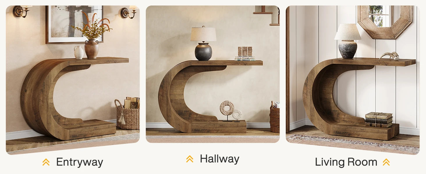WaveForm™ C-Shaped Console Table