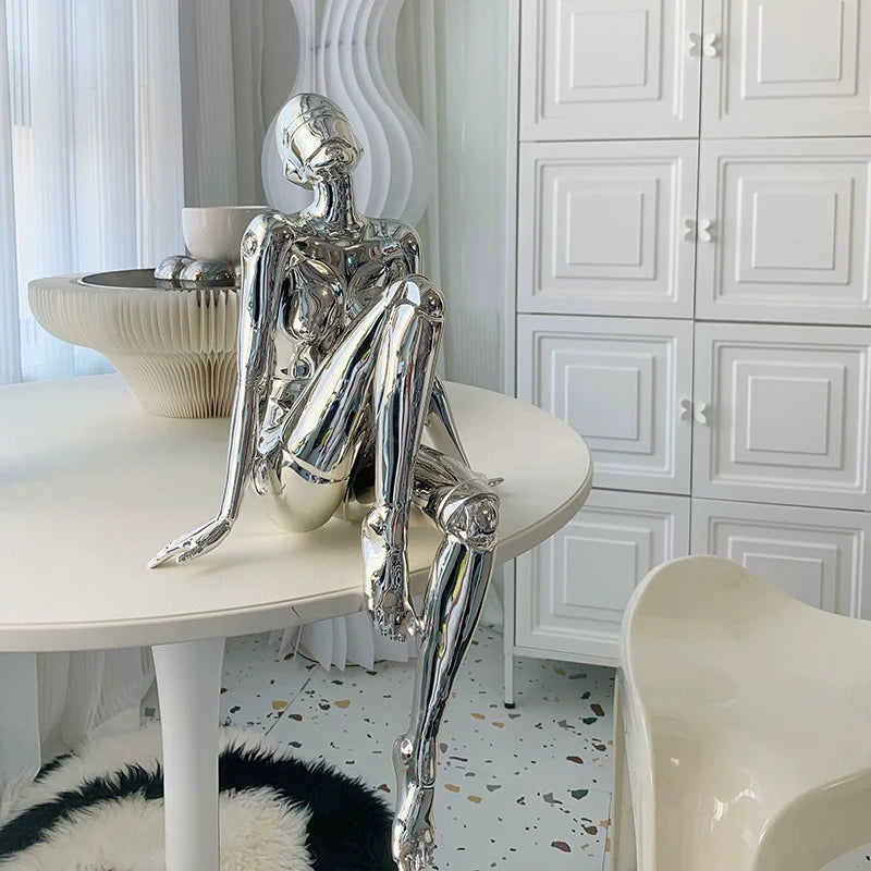 Chrome Muse – Abstract Modern Woman Sculpture