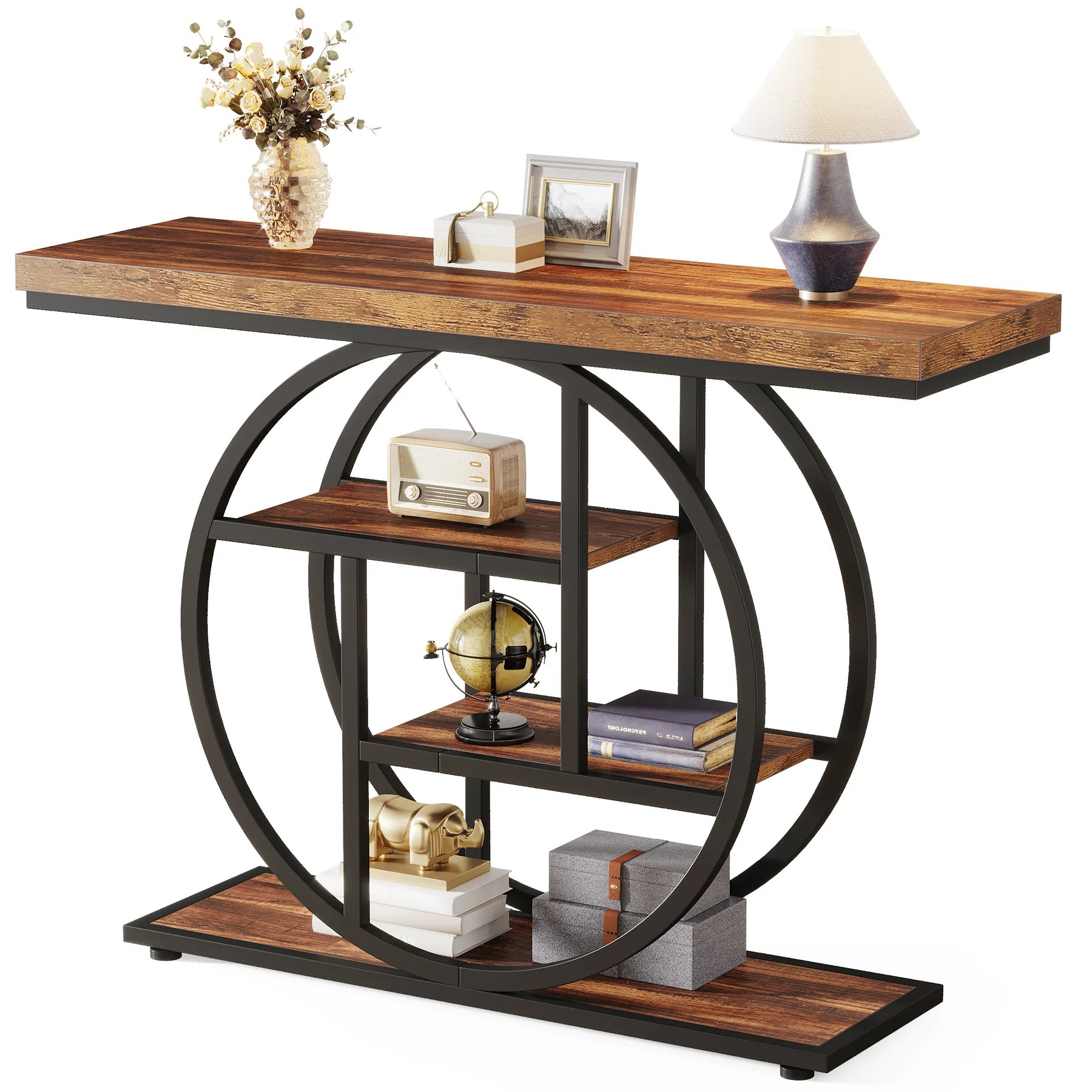 Modern Iron & Wood Entrance Table