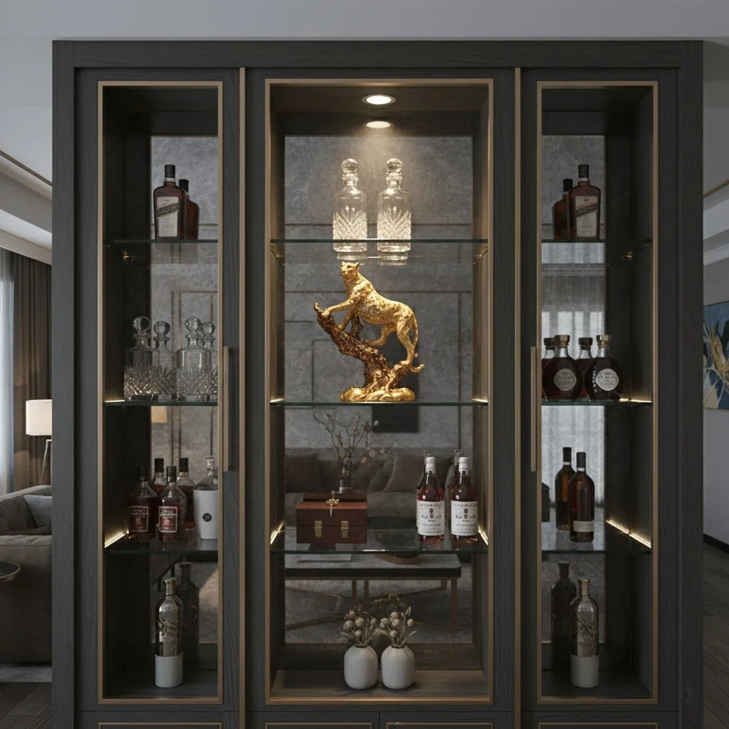 Golden Leopard Sculpture