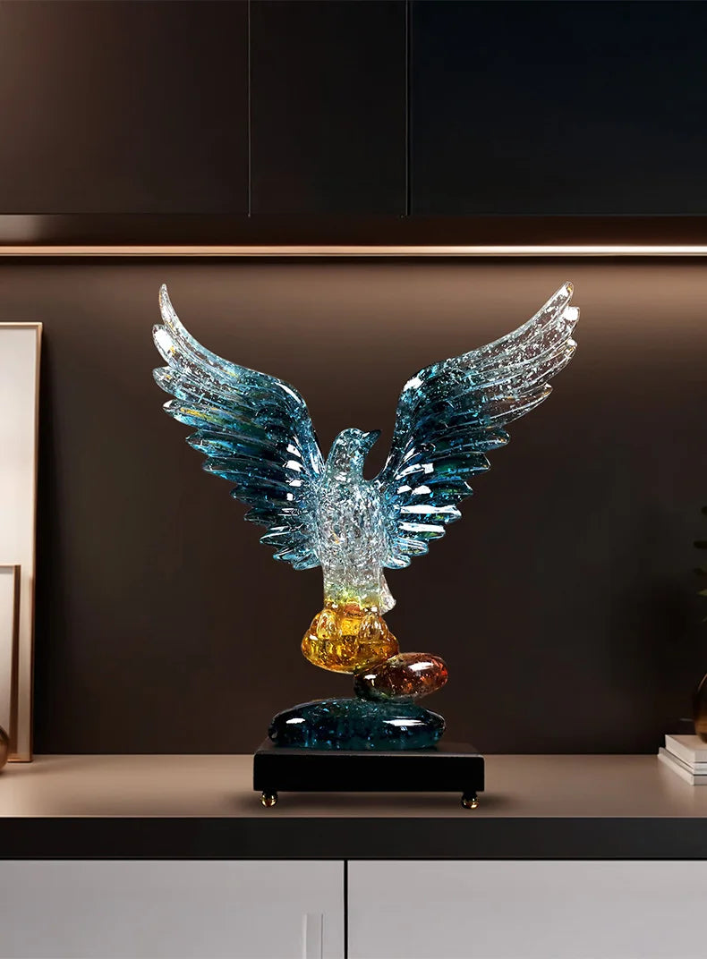 Transparent Resin Eagle Sculpture