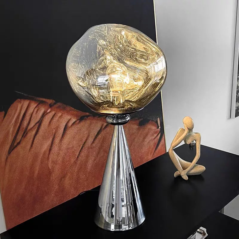 The Vulcan - Organic Form Floor Lamp with Smoke Gray Shade