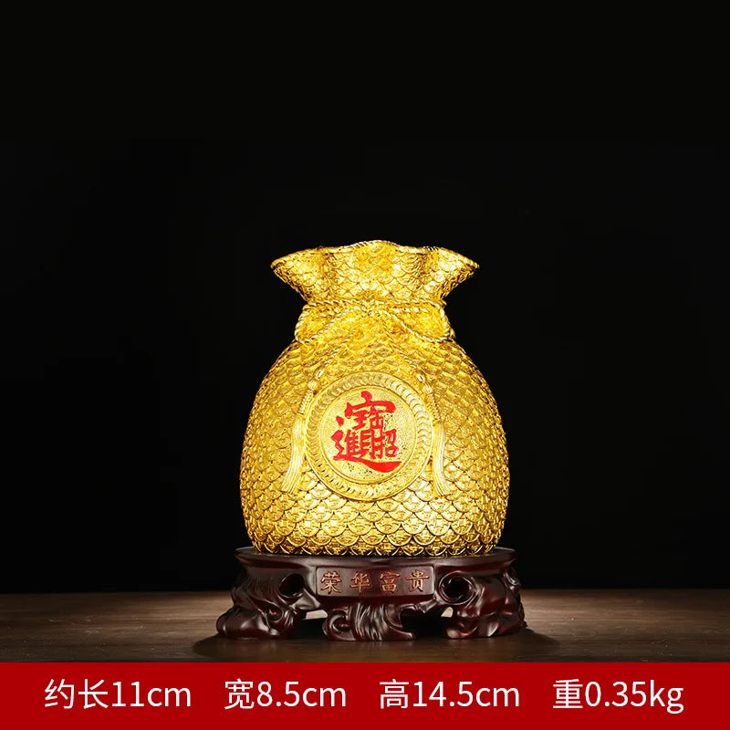 WEALTH VESSEL | Golden Money Bag Sculpture