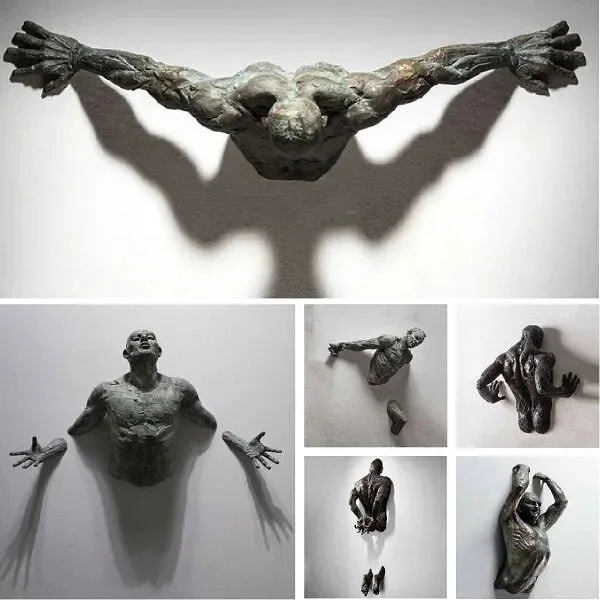 The Breakout™ - 3D Wall Figure Sculpture in Copper Finish Resin