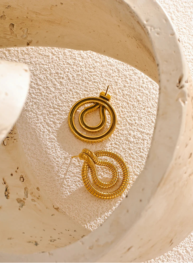 EleanorGold™ GeoSnake Orecchini