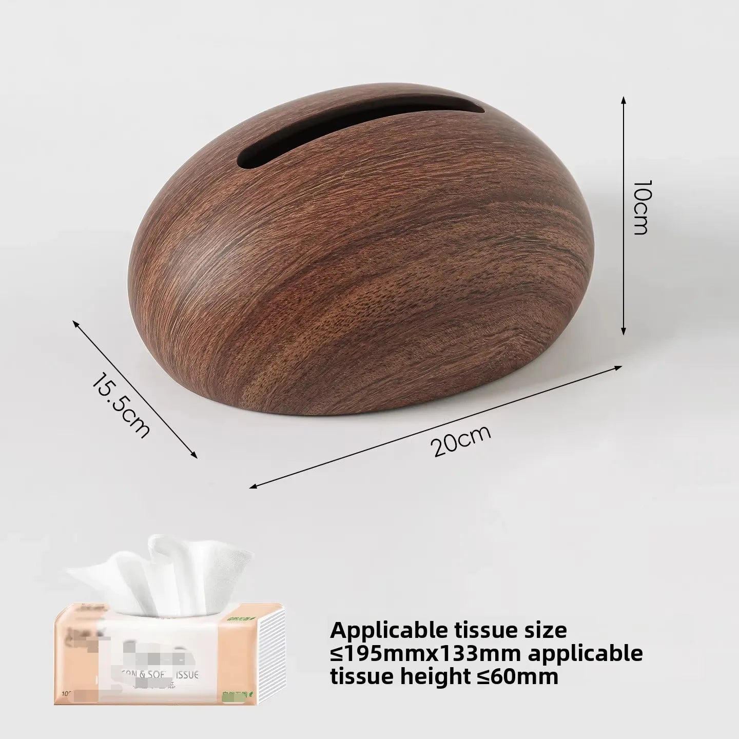 Walnut Grain Tissue Box