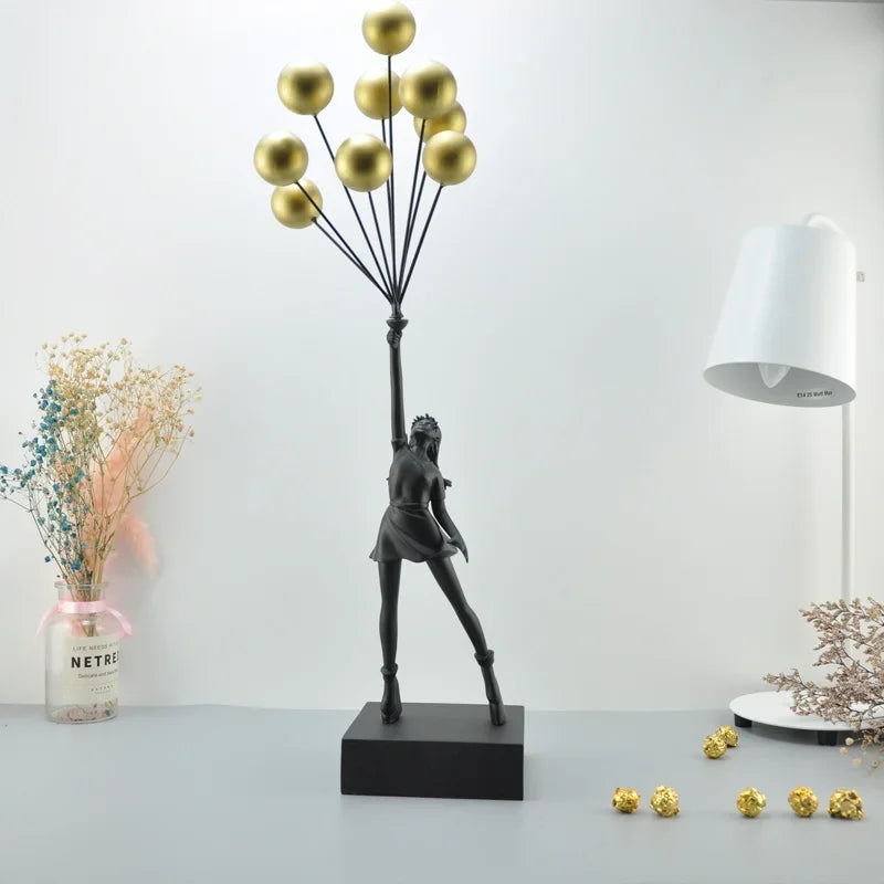 BALLOON GIRL SCULPTURE with Wire Balloon Forms