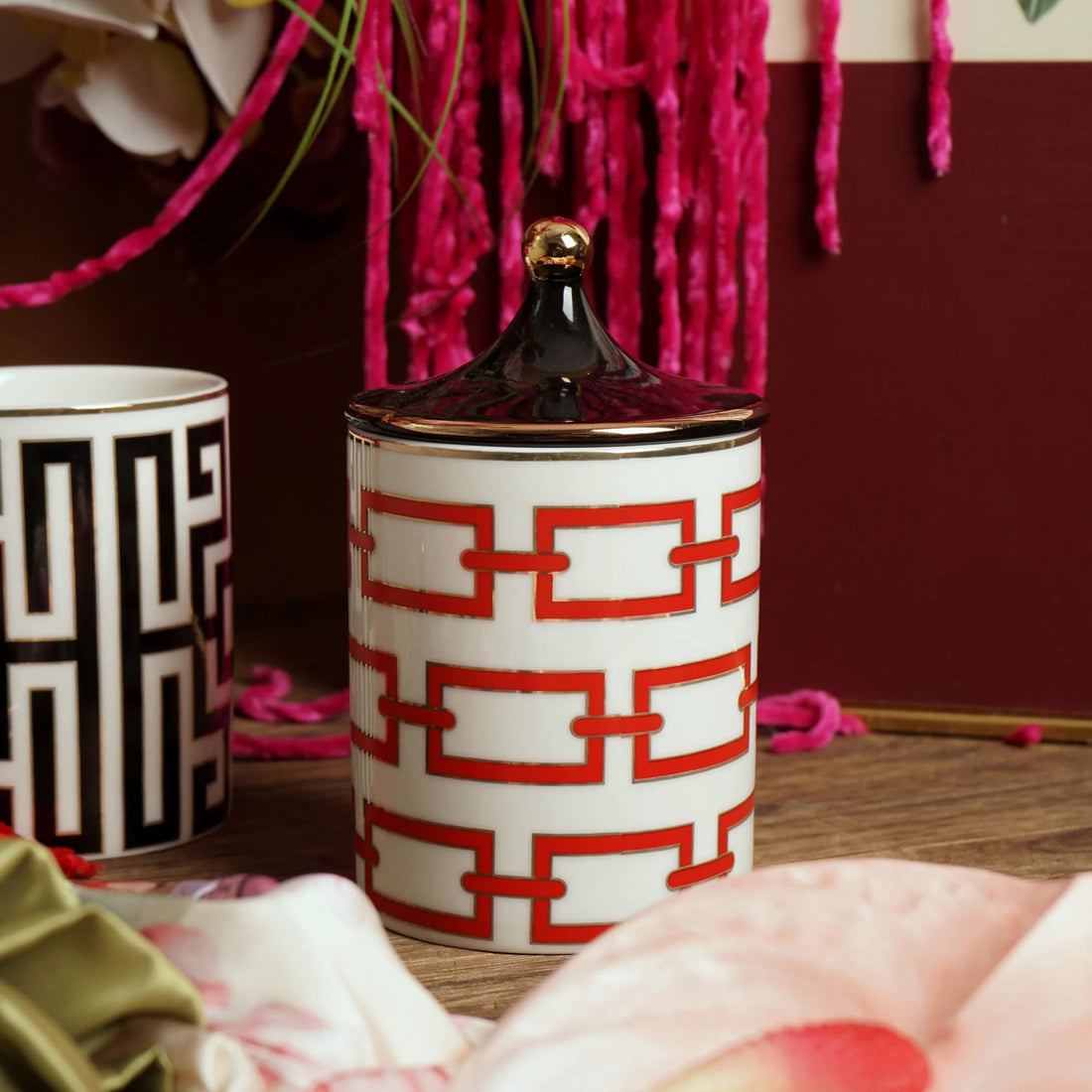 CeramiChic™ Gilded Ceramic Storage Jar