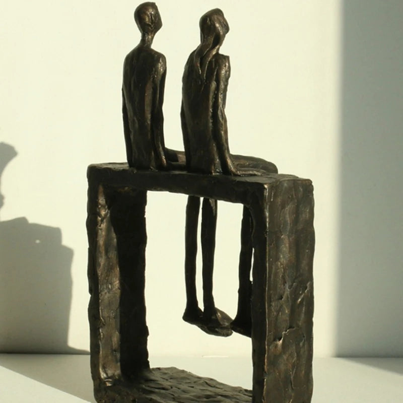 Eternal Bond - Retro Couple Sculpture