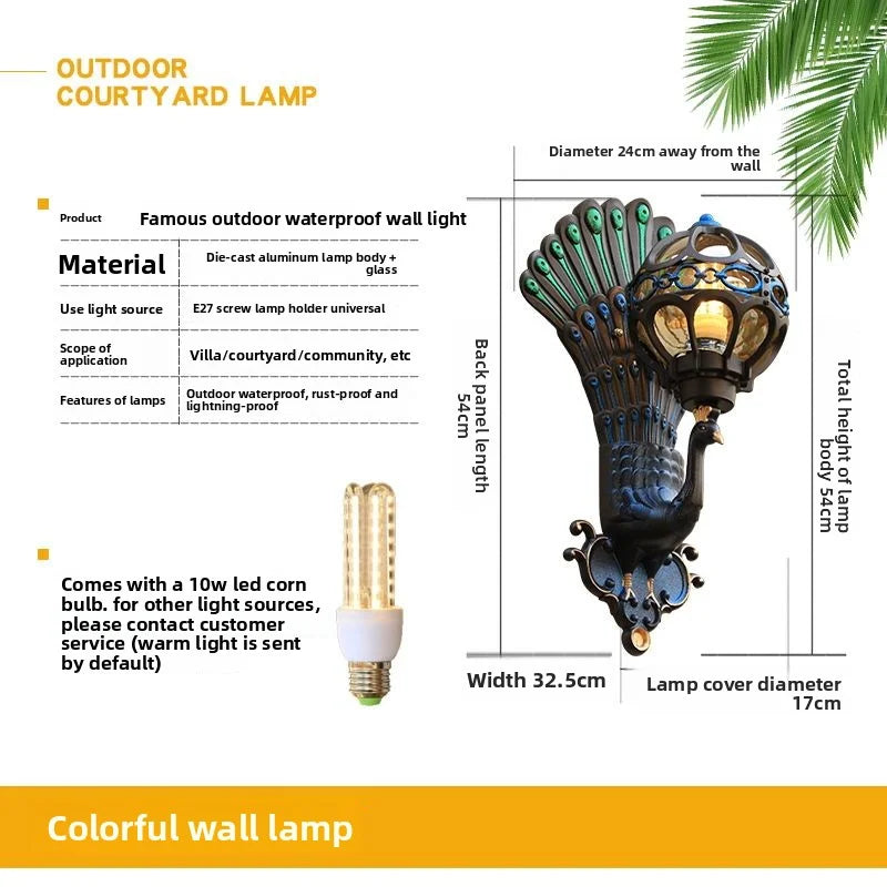 Peacock Wall Sconce