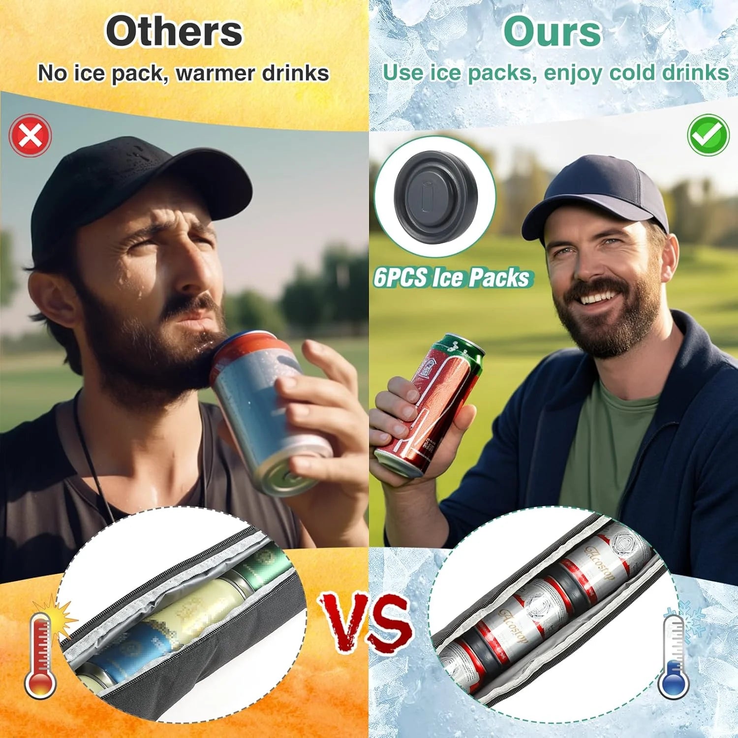 Beer Cooling Sleeve For Golf Bag