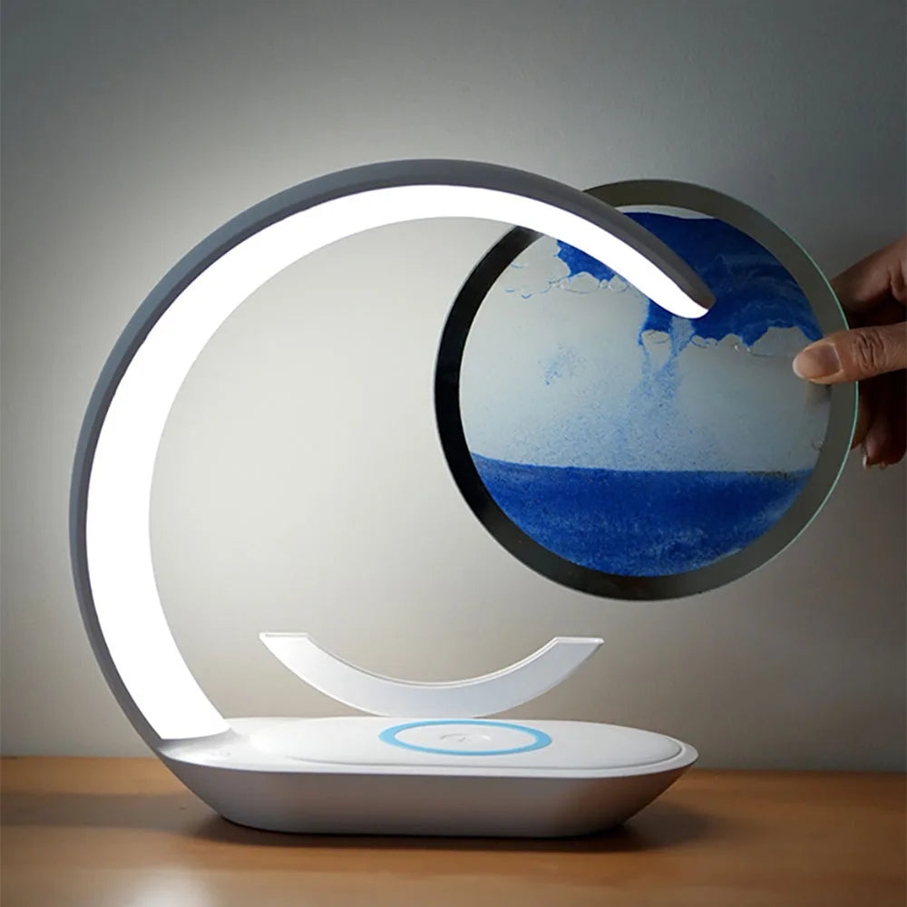 ZenFlow™ Wireless Charging Hourglass Lamp