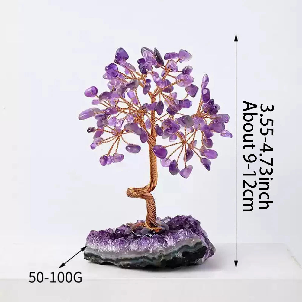 The Amethyst Grove - Wire-Wrapped Crystal Tree on Natural Base