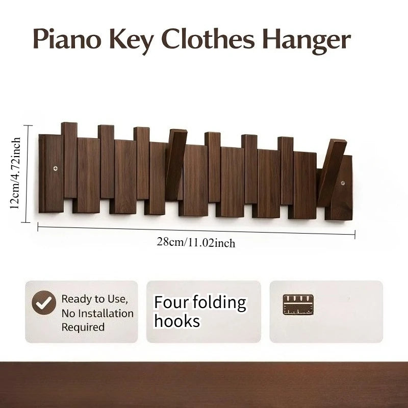 Piano-Key Wall Hook Rack