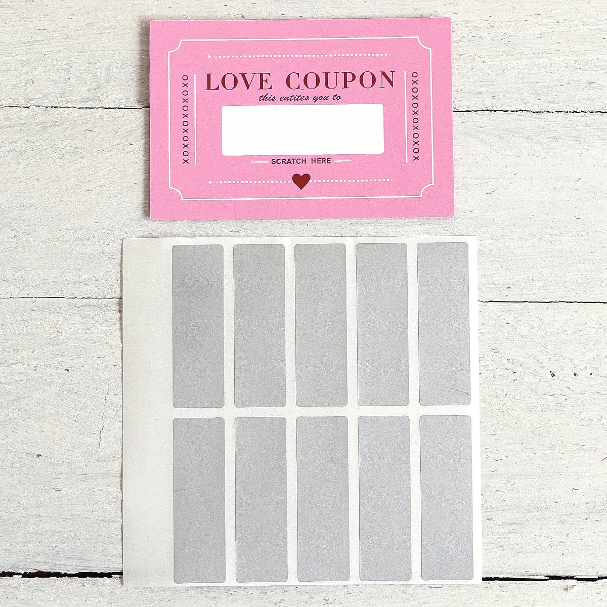 Scratch-to-Reveal Liebesgutscheine – 10-teiliges DIY-Set
