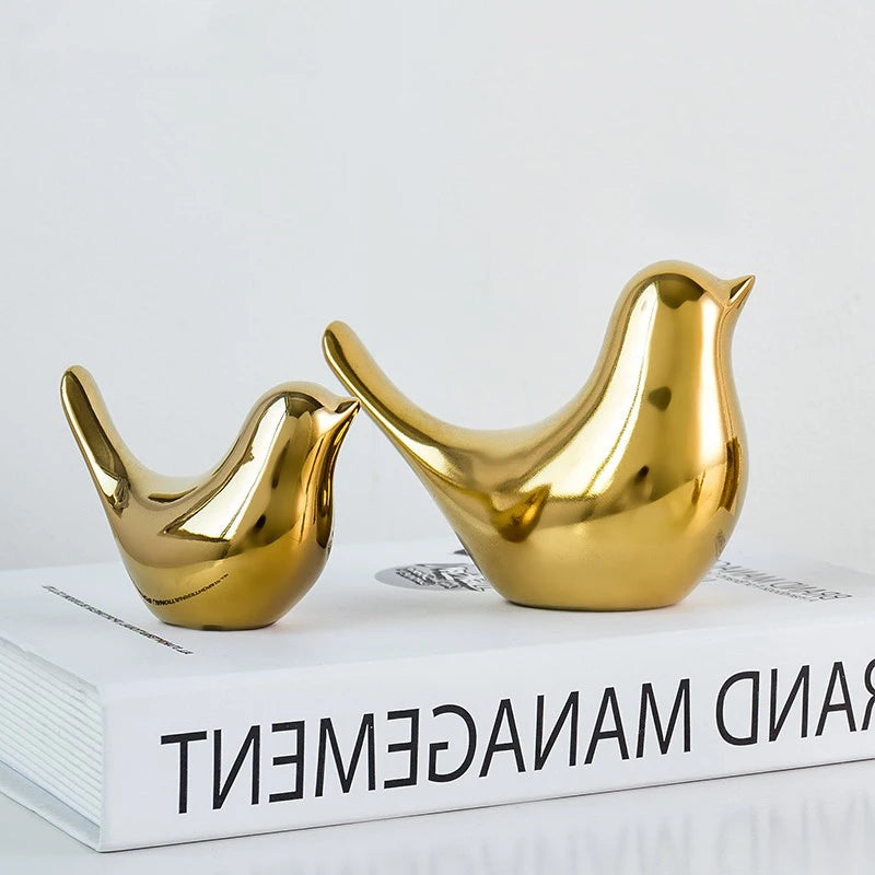 Glazed Ceramic Bird Figurine