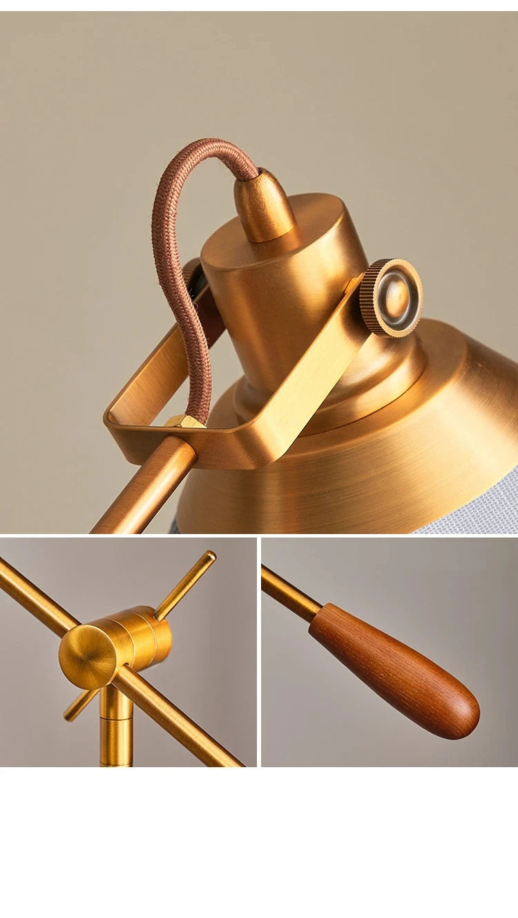 The Nordica - Walnut Wood & Brass Floor Lamp