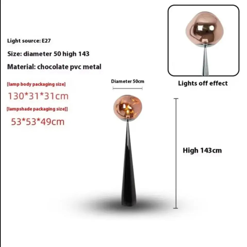 The Vulcan - Organic Form Floor Lamp with Smoke Gray Shade