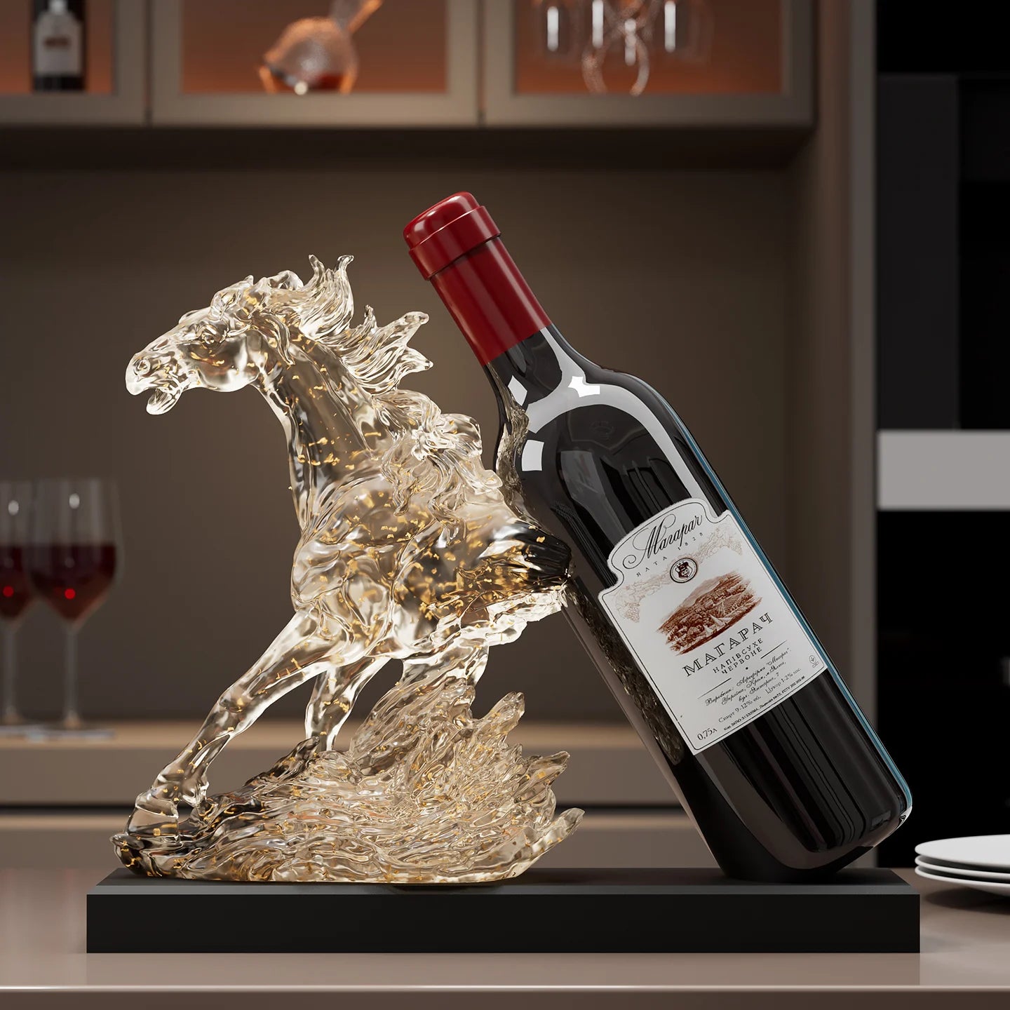 UNTAMED POUR | Rearing Horse Wine Holder