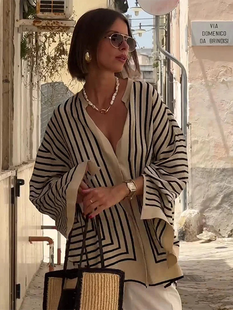 Riviera Stripe Relaxed Blouse