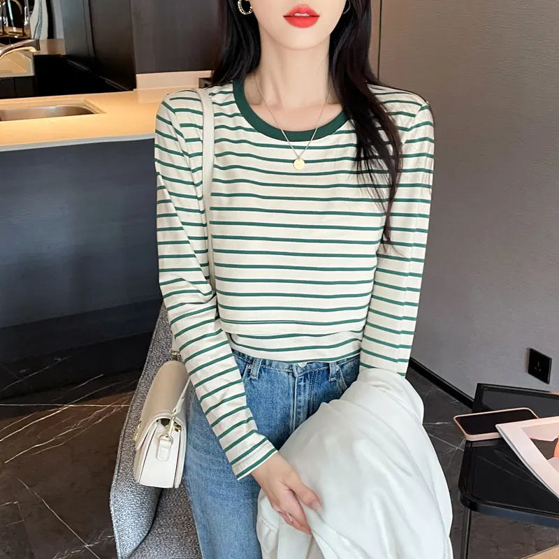 Cotton Striped Nursing Tee