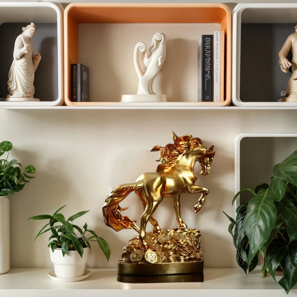 Stallion™ Golden Prosperity Sculpture