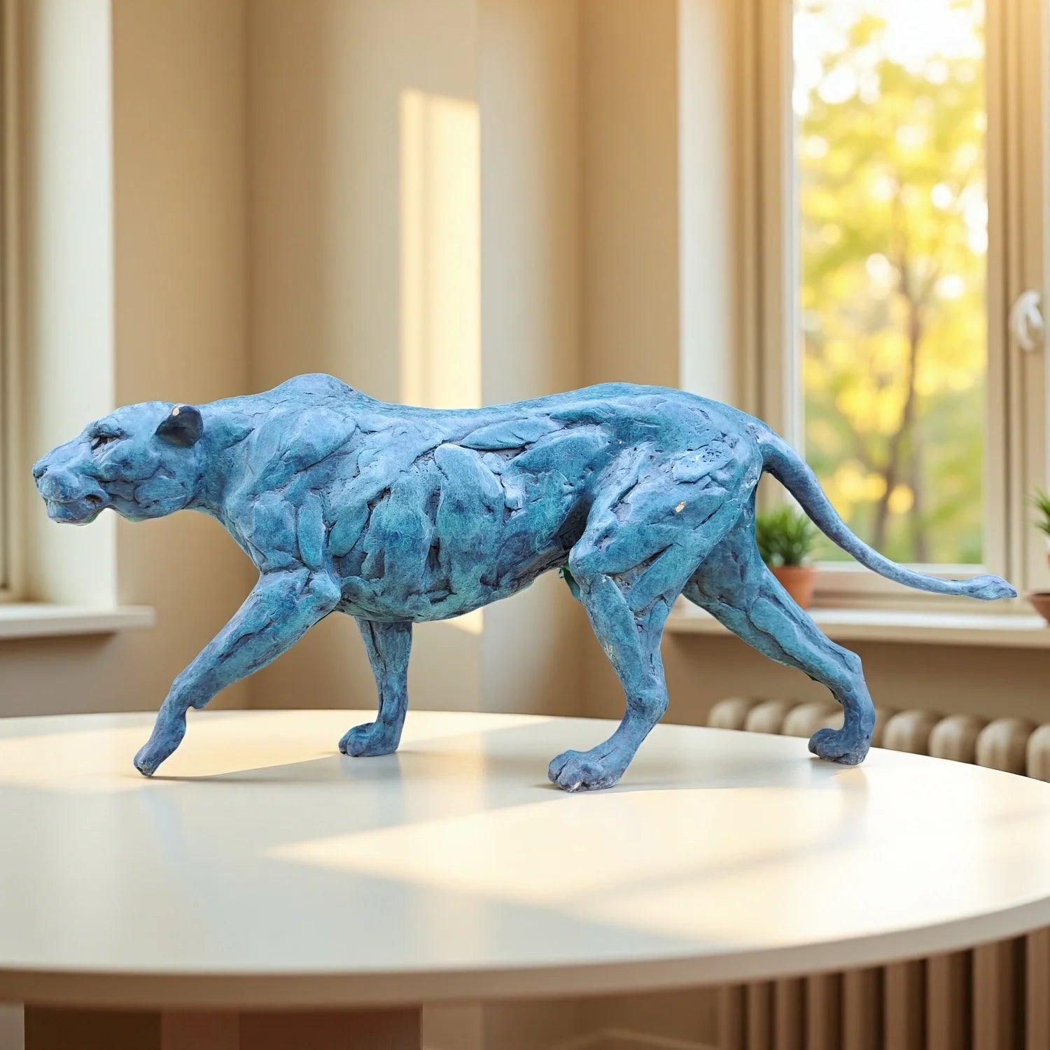 STRIDING PANTHER SCULPTURE | Oxidized Bronze