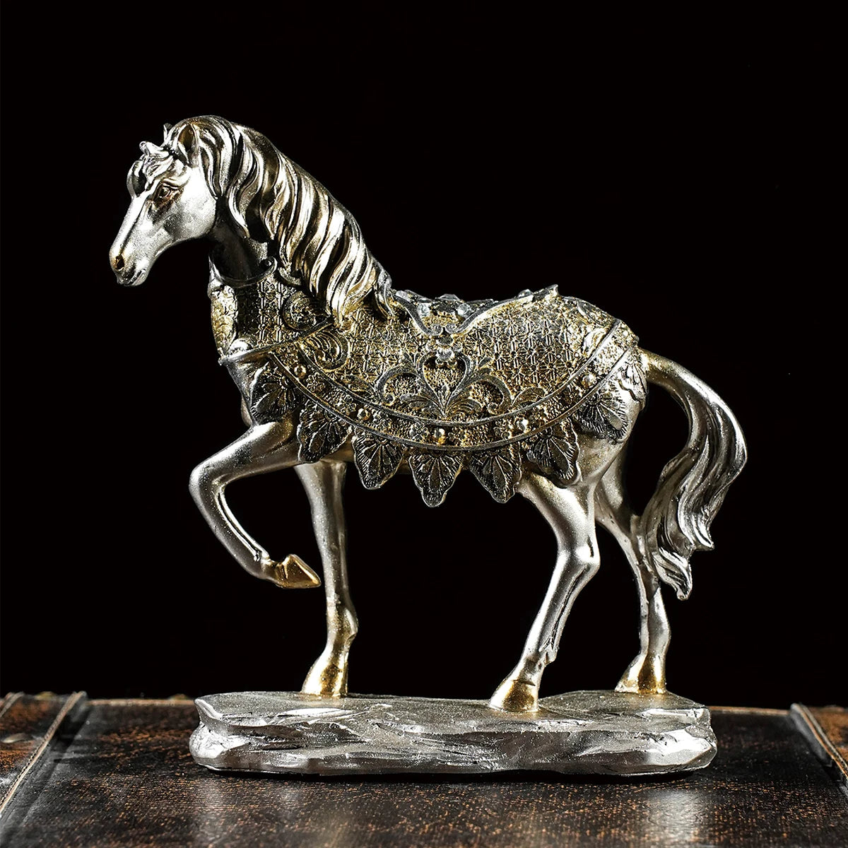 The Majesty - Ornate Horse Sculpture with Decorative Saddle Blanket