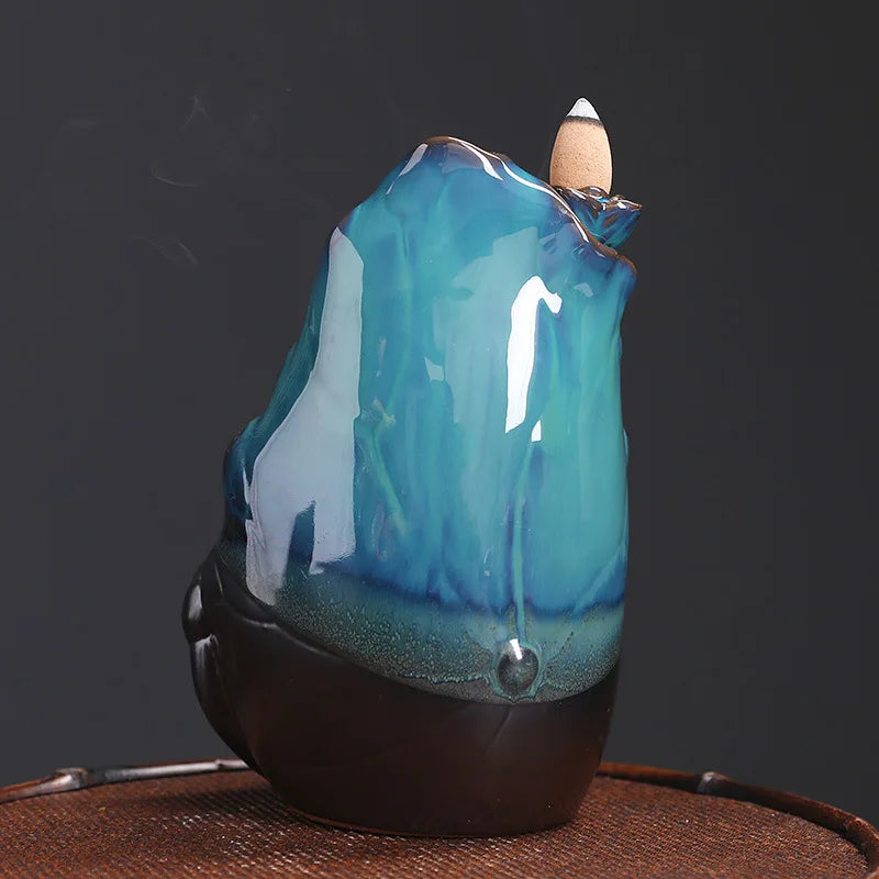 Lotus Bloom Incense Burner - Ceramic Backflow Design