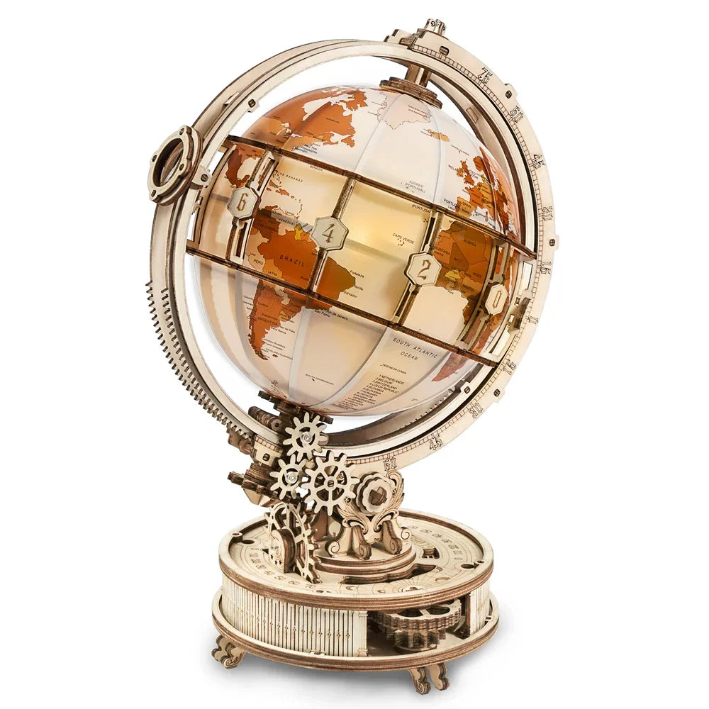 Wooden Puzzle Globe Light