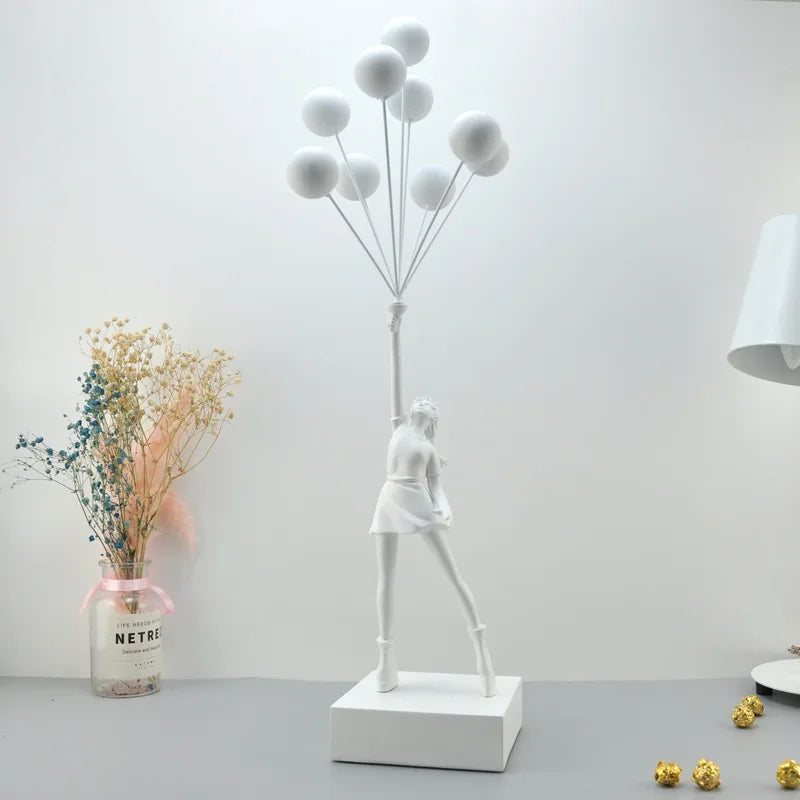 BALLOON GIRL SCULPTURE with Wire Balloon Forms