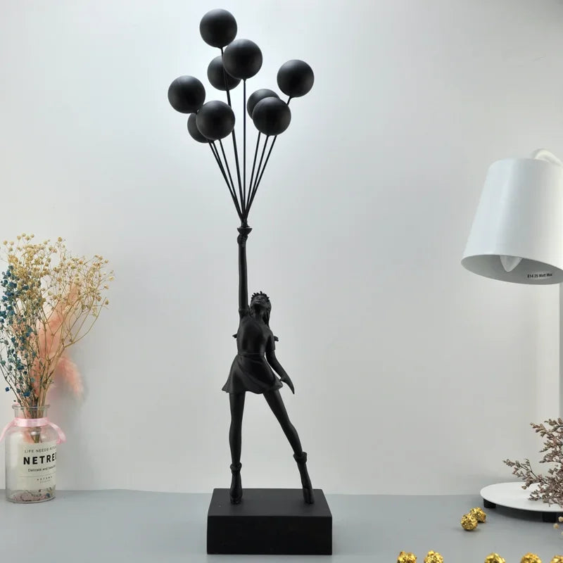 BALLOON GIRL SCULPTURE with Wire Balloon Forms