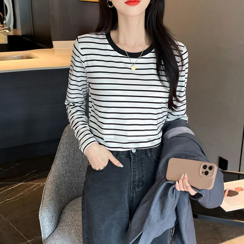 Cotton Striped Nursing Tee