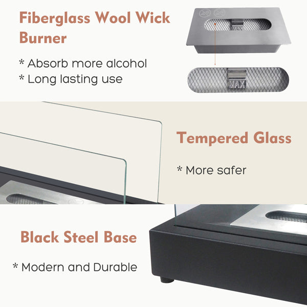 Lumière Portable Fireplace - Smokeless Bio Ethanol Table Fire Pit