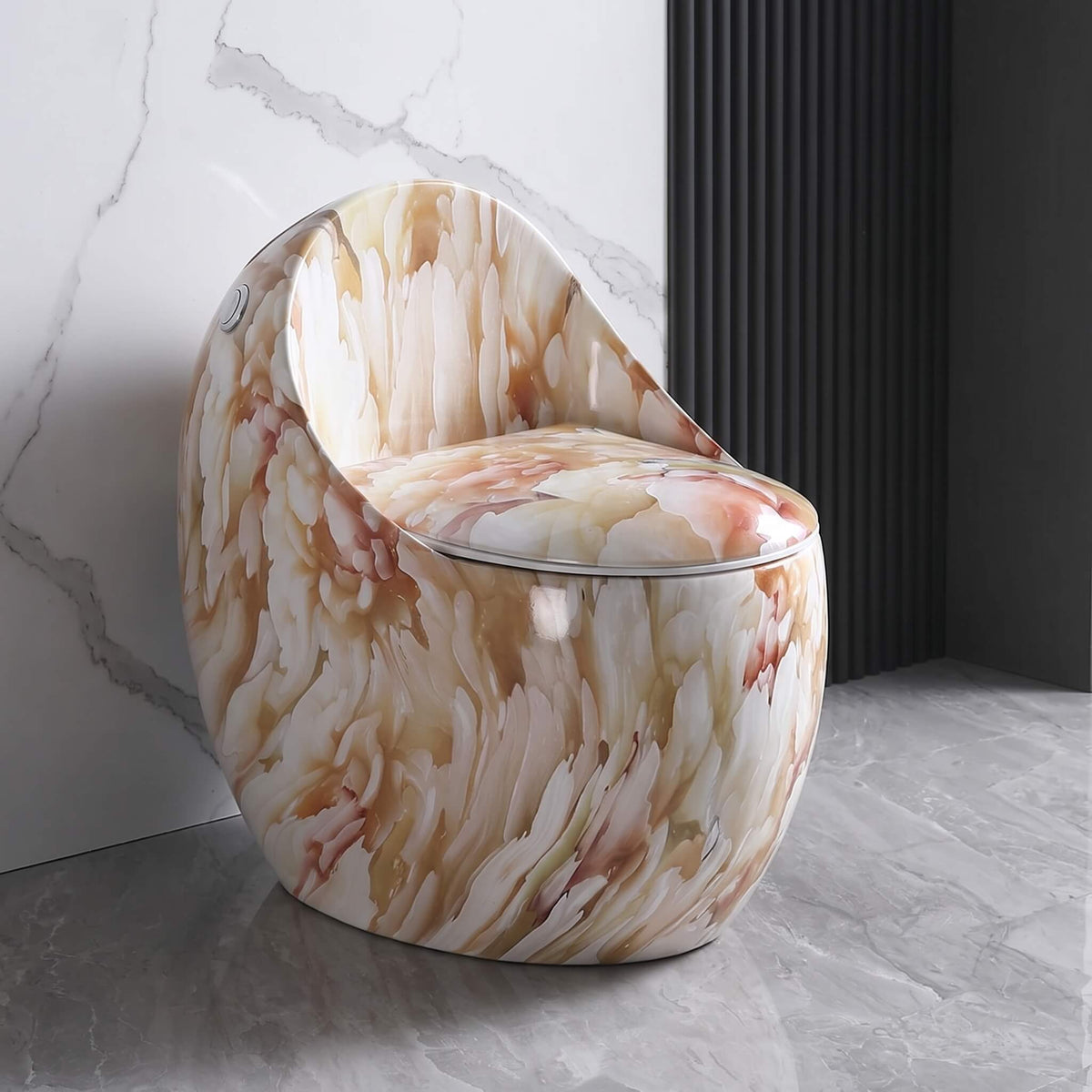 Sculptural Egg-Shaped One-Piece Toilet