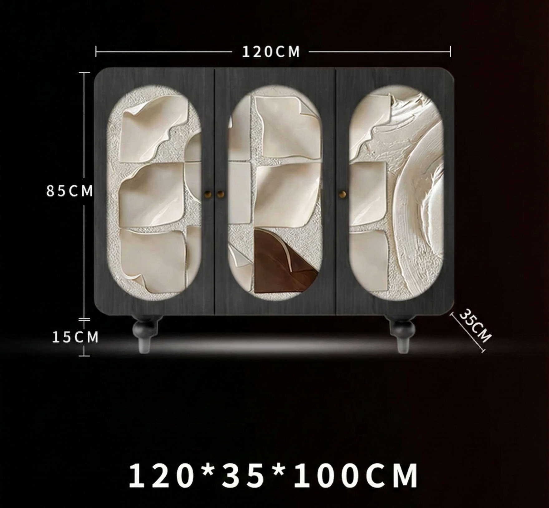 Artisan Relief - Three-Door Sideboard with Carved Door Panels