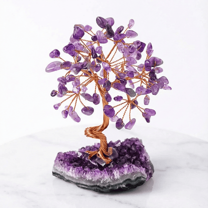 The Amethyst Grove - Wire-Wrapped Crystal Tree on Natural Base