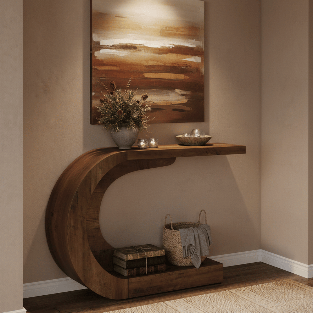 WaveForm™ C-Shaped Console Table