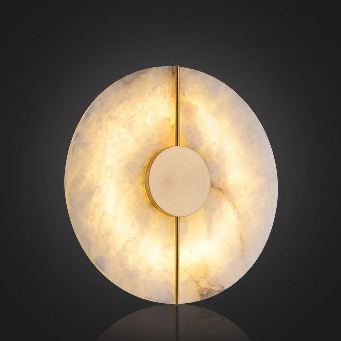Round Alabaster Marble Wall Sconce