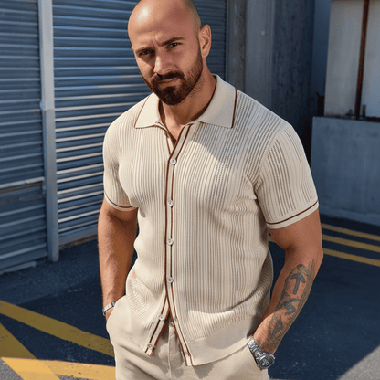 Continental Ribbed Knit Polo