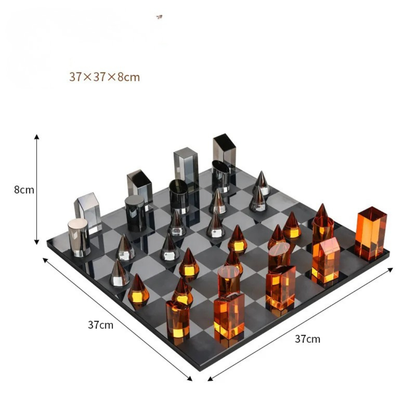 Geometric Crystal Chess Set Display