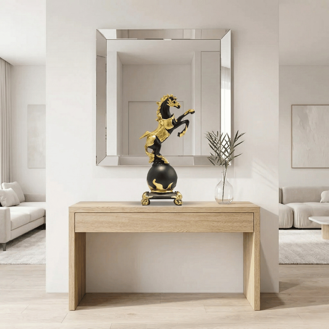 WORLD CONQUEROR | Rearing Horse Globe Sculpture